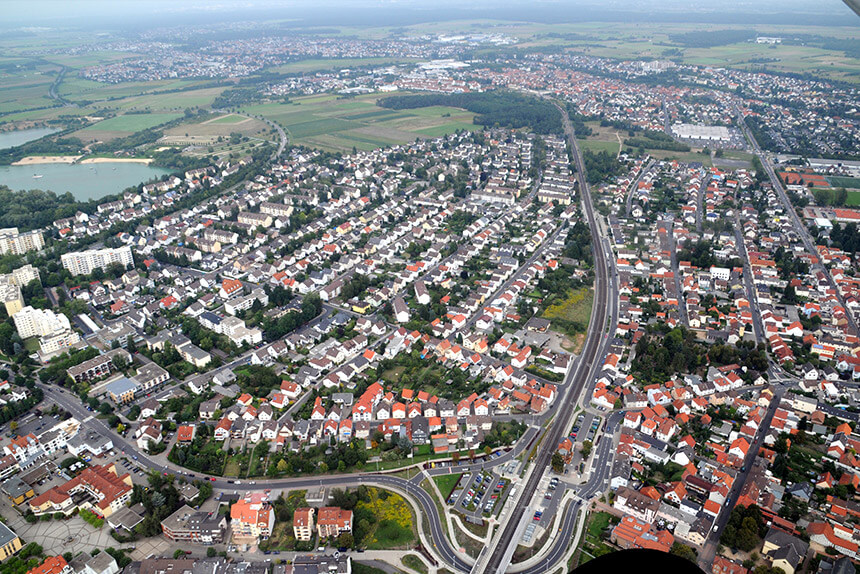 Rodgau Ober-Roden Luftbildaufnahme / Wikipedia